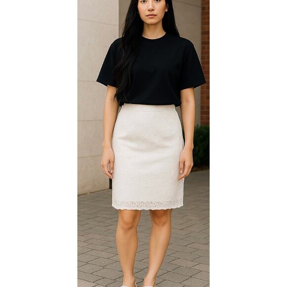 Vintage Charmode Ivory Lace Slip Skirt S/M - Picture 8 of 12